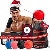 Champs MMA Boxing Reflex Ball Set with Punch Counter App | 4 Balls with Varying Weights, Headband & 4 Spare Strings to Improve Speed, Hand Eye Coordination Training | Boxing Equipment, MMA Gear Gift