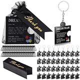 Yinkin 36 Pcs Team Appreciation Gift Bulk Thank You Keychain Black