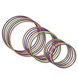 S&S Worldwide No-Knott Hoops Easy Pack. Heavy Duty, Institutional Quality for Hula, Exercise, Games, PE and More. Assorted Colored, 6 Each in 24", 30" and 36". Pack of 18.