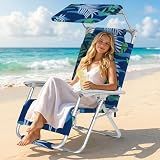 HOPERAN Zero Gravity Backpack Beach Chair for Adults with Canopy