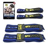 BFR Bands PRO 4-Pack Bundle Blood Flow Restriction Bands for Arms and Legs - Occlusion Training Bands Help You Gain Muscle Without Heavy Weight Lifting, Strong Elastic Strap + Quick-Release