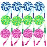 GRAWUN 12 Pack Jump Rope For Kids,Soft Beaded Jump Rope | Adjustable Length Tangle-Free Segmented Soft Beaded Skipping Rope,for Women, Men and Kids Keeping Fit,Workout and Weight Loss