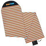 SUN CUBE Surfboard Sock Cover, Protective Surf Bag for Surfing Board, Light Stretchy Surfbag Sleeve for Funboard, Hybrid (8'0'', Sunset Orange)