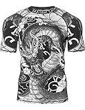 LAFROI Men's Short Sleeve UPF 50+ Baselayer Performance Compression Shirt Rash Guard-CLY08 Dragon Size MD