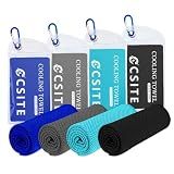 CSITE 4 Pack Cooling Towels (47"x12") for Neck and Face, Ice Towel for Hot Weather, Soft Breathable Chilly Gym Towels, Microfiber Towel for Work Out, Yoga, Running, Camping & More Activities