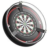 STASUN 360° Dartboard Ring Light, Dimmable Magnetic LED Dart Board Lighting System, 24W 6500K White Light for Shadow-Free Visibility in Home Bars, Game Rooms & Dartboards