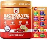Keppi Electrolytes Powder – Raspberry Lemonade Flavor 50 Servings – No Sugar Hydration Supplement with Magnesium, Potassium, Sodium – Keto, Vegan, Fasting-Friendly, Zero Calorie Electrolyte Drink
