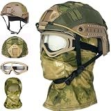 Airsoft Helmet,Helmet Cover Googles Mask and PJ Tactical Helmet