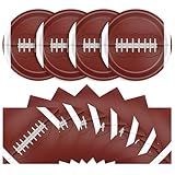 KFJBPB 40 Pcs Football Plates and Napkins Party Supplies, 20 9" Disposable Paper Plates and Napkins, Modern Football Theme Tableware Set for Kids Birthday Party, Baby Shower, Serves 20