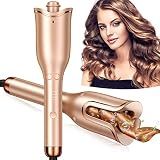 Automatic Curling Iron, Professional Automatic Hair Curler with 1" Curling Wand Large Slot & 4 Temperature & 3 Timer, Dual Voltage Anti-Tangle Rotating Curling Iron with Auto Shut-Off for Hair Styling