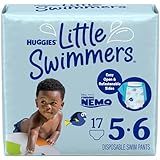 Huggies Little Swimmers Disposable Swim Diapers, Size 5-6 (32+ lbs), 17 Ct