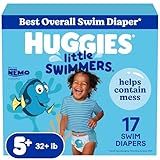 Huggies Little Swimmers Disposable Swim Diapers, Size 5-6 (32+ lbs), 17 Ct