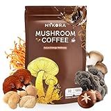 Mushroom Coffee 2000mg, Organic Instant Coffee with 6 Adaptogenic Mushrooms (Lion’s Mane & Turkey Tail), with MCT Oil & Coconut, for Focus, Energy, Digestion & Immune Support, 30 Servings