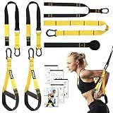 Home Resistance Training Kit for All Levels, Suspension Trainer Straps With Handles For Full Body Workouts at Home, Includes Door Anchor And Mesh Bag for Gym,Outdoor,Travel