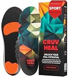 CRUVHEAL Sport Running Insoles Men – Shock Absorbing Athletic Inserts, L