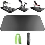Bike Mat,Treadmill Mat,Compatible for Elliptical,Exercise Bikes, Stationary Cycles,Spin Bike,Under Exercise Bike Trainer Pad for Indoor Stationary Gym Fitness Equipment Hardwood Floor Protector (84" x 32")