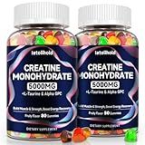 Creatine Monohydrate Gummies 5g for Women & Men - Creatine Gummies for Women Pre Workout Chewables with L-Taurine & Alpha GPC, Sugar-Free Muscle Builder, Energy Boost, Vegan Non-GMO (160 Count)