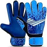 EFAH SPORTS Soccer Goalkeeper Gloves for Kids Boys Children Youth Football Goalie Gloves with Super Grip Protection Palms (Size 4 Suitable for 6 to 9 Years Old, Blue)