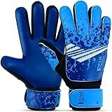 EFAH SPORTS Soccer Goalkeeper Gloves for Kids Boys Children Youth Football Goalie Gloves with Super Grip Protection Palms (Size 4 Suitable for 6 to 9 Years Old, Blue)