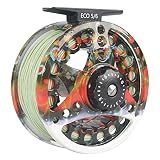 M MAXIMUMCATCH Maxcatch ECO Large Arbor Fly Fishing Reel (3/4wt 5/6wt 7/8wt) and Pre-Loaded Fly Reel with Line Combo (Brook Trout Fly Reel Loaded Moss Green Line, 3/4 Weight)