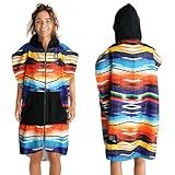 Pilotfish Surf Poncho Changing Robe Towel - Hooded, Zippered Towel Poncho for Beach, Surfing, Swimming | 2 Front Pockets, Machine Washable, (Serape, Medium)