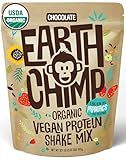 EarthChimp Organic Vegan Protein Powder - with Probiotics - Non GMO, Dairy Free, Non Whey, Plant Based Protein Powder for Women and Men, Gluten Free - 26 Servings 32 Oz (Chocolate)