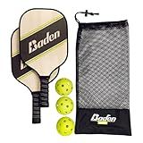 Baden Pickleball Starter Set | Includes 2 Wood Paddles, 3 Pickleballs, and Mesh Carry Bag | Ideal for Beginners and Casual Play
