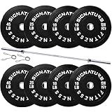 Fitvids 2-Inch Olympic Bumper Weight Plates Set Including 180 LB Weight Plates & 7FT Olympic Barbell Bar, Black