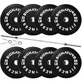 Fitvids 2-Inch Olympic Bumper Weight Plates Set Including 180 LB Weight Plates & 7FT Olympic Barbell Bar, Black