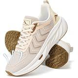 HARENCE Womens Sneakers Tennis Shoes: Comfortable Breathable Non Slip Casual Athletic Walking Shoes for Gym Workout Beige
