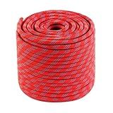 Hopeseily Static Climbing Rope, 1/2 Inch x 100ft Outdoor 48 Strands Polyester Rope for Rappelling Arborist Swing Rescue Safety Escape Hiking Camping Mountaineering Caving Emergency, Red