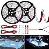 LED Boat Strip Lights, 32.8FT White Marine Pontoon Led Lights, Waterproof