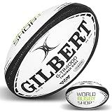 World Rugby Shop X Gilbert G-TR4000 Rugby Ball Size 5 - Durable Rugby Equipment - Triangular Surface Grip - 3 Ply Construction - Black