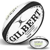 World Rugby Shop X Gilbert G-TR4000 Rugby Ball Size 5 - Durable Rugby Equipment - Triangular Surface Grip - 3 Ply Construction - Black