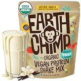 EarthChimp Organic Vegan Protein Powder, Plant Based, Vanilla, 2lb