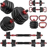 UNNMIIY Adjustable Dumbbells, 20/30/45/70/90lbs Free Weight Set with