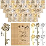 Yiyiring 24 Sets Team Appreciation Gifts Bulk for Employee Teacher Back to School Gifts Metal Bottle Opener Keychain with Thank You Cards for Staff Coworker Team Building Soccer Volleyball Club