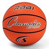 Champion Sports Rubber Official Basketball, Heavy Duty - Pro-Style Basketballs, Various Sizes - Premium Basketball Equipment, Indoor Outdoor - Physical Education Supplies (Size 7, Orange)