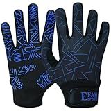 EFAH SPORTS Baseball Batting Gloves for Youth Adult Mens Kids Boys Padded Comfortable Softball Batting Gloves with Super Grip Finger Fit Palms (Blue, Youth Medium)