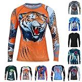 Roar BJJ Kid's MMA Rash Guard Training No-Gi and Gi Jiu Jitsu Rashguard MMA Grappling Compression Shirts Wrestling (US, Alpha, X-Small, Regular, Tiger-Dragon)