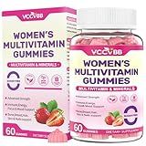 VCCVBB All-in-One Women's Multivitamin Gummies with Complete Vitamin & Mineral Complex, Herbal Blends for Energy, Overall Health, High Potency Hair Skin and Nails Vitamins, Strawberry Flavor, 60 Count