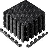Yes4All EVA Interlocking Mats, Puzzle Floor Tiles, Foam Floor Padding with Border for Furniture, Home Space, Living Room, Garage 11 SQFT