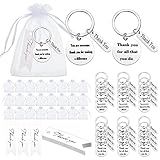 Yinkin 72 Pcs Employee Appreciation Keychain Gift Bulk Thank You Gifts for Coworker Team Staff Graduation(Silver)