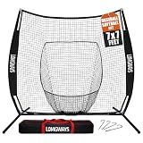 LOMGWAYS 7x7ft Baseball & Softball Practice Net with Steel Frame and Bag