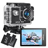 Jadfezy Action Camera FHD 1080P 12MP, 98FT/30M Underwater Waterproof Camera with 2 Batteries, Wide Angle Sports Camera with Accessories Kit Suitable for Helmet, Bicycle, etc.