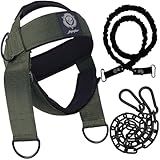 Neck Harness for Increases Neck Core Strength - Neck Exerciser with 30" Heavy Duty Steel Chain for Safely Lifting Weights Up to 282 lbs Green