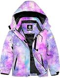 GEMYSE Girl's Waterproof Ski Jacket Fleece Winter coat with Detachable Hood