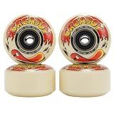 CREAJOY Skateboard Wheels 52mm 99A with Bearings, Set of 4 (Pale Millet Yellow)