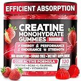 Cytona Creatine Gummies Monohydrate Complex, Chewable Creatine Monohydrate Gummies for Men & Women with L-Taurine, BCAA 2:1, B12/6, Building Muscle Strength and Boost Focus, 30 Days Supply