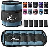Sportneer Adjustable Ankle Weights 1 Pair 2 4 6 8 10 Lbs Leg Weight Straps for Women Men, Weighted Ankle Weights Set for Gym, Fitness, Walking, Jogging,1-5 lbs Each, 2 Pack 2-10 lbs, Dark Blue